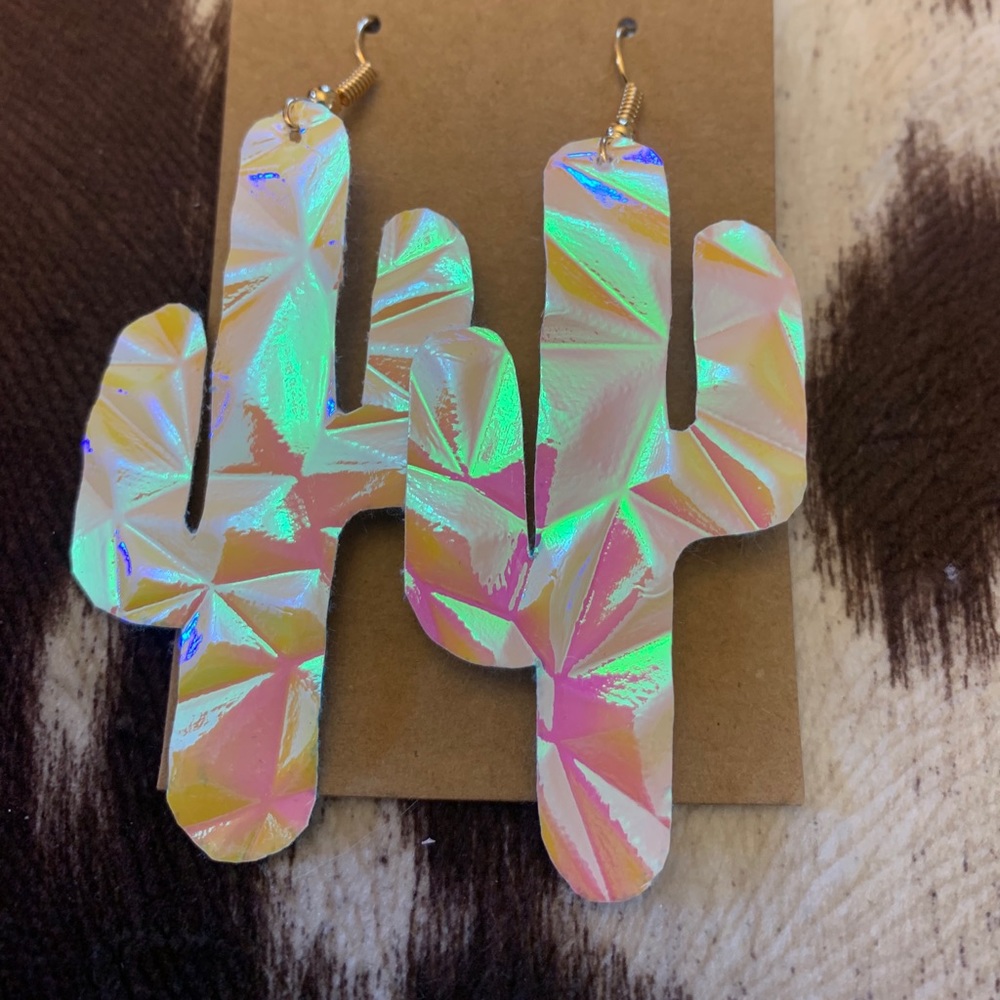 Multicolor cactus earrings
